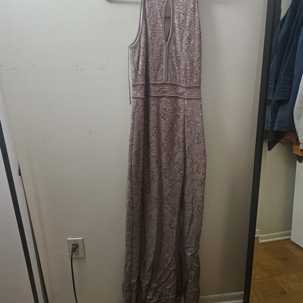 Morgan & Co. Sleeveless Lavender Lace Maxi Dress